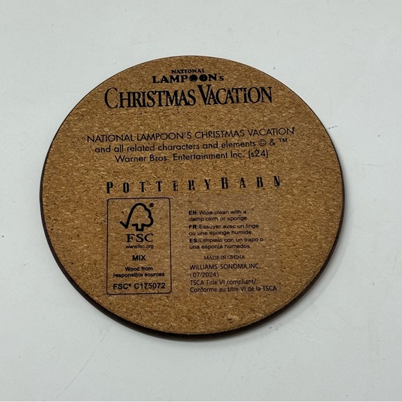 Pottery Barn National Lampoon’s Christmas Vacation Cork Coasters NEW IN BOX - Picture 7 of 11
